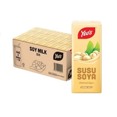 Yeos soya bean milk packet drinks 250ml x 24
