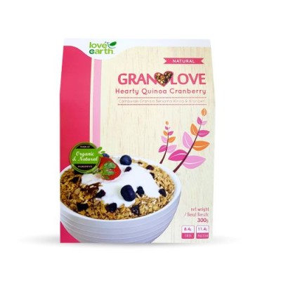 Hearty Quinoa Cranberry Granolove 300g (12 Units Per Carton)