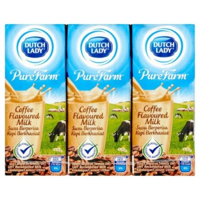 DUTCH LADY Pure Farm UHT Coffee Milk (24 x 200ml) (24 Units Per Carton) [KLANG VALLEY ONLY]