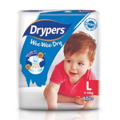 Drypers Eco Green Wee Wee Dry Disposable Diaper Size L 4 x 58s (Mega 4 Pack)