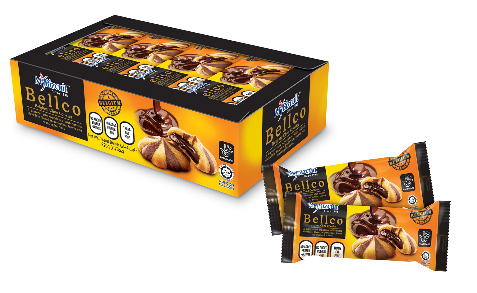 MY 03 Bellco Belgium Choco Cookies (20 Units Per Carton)