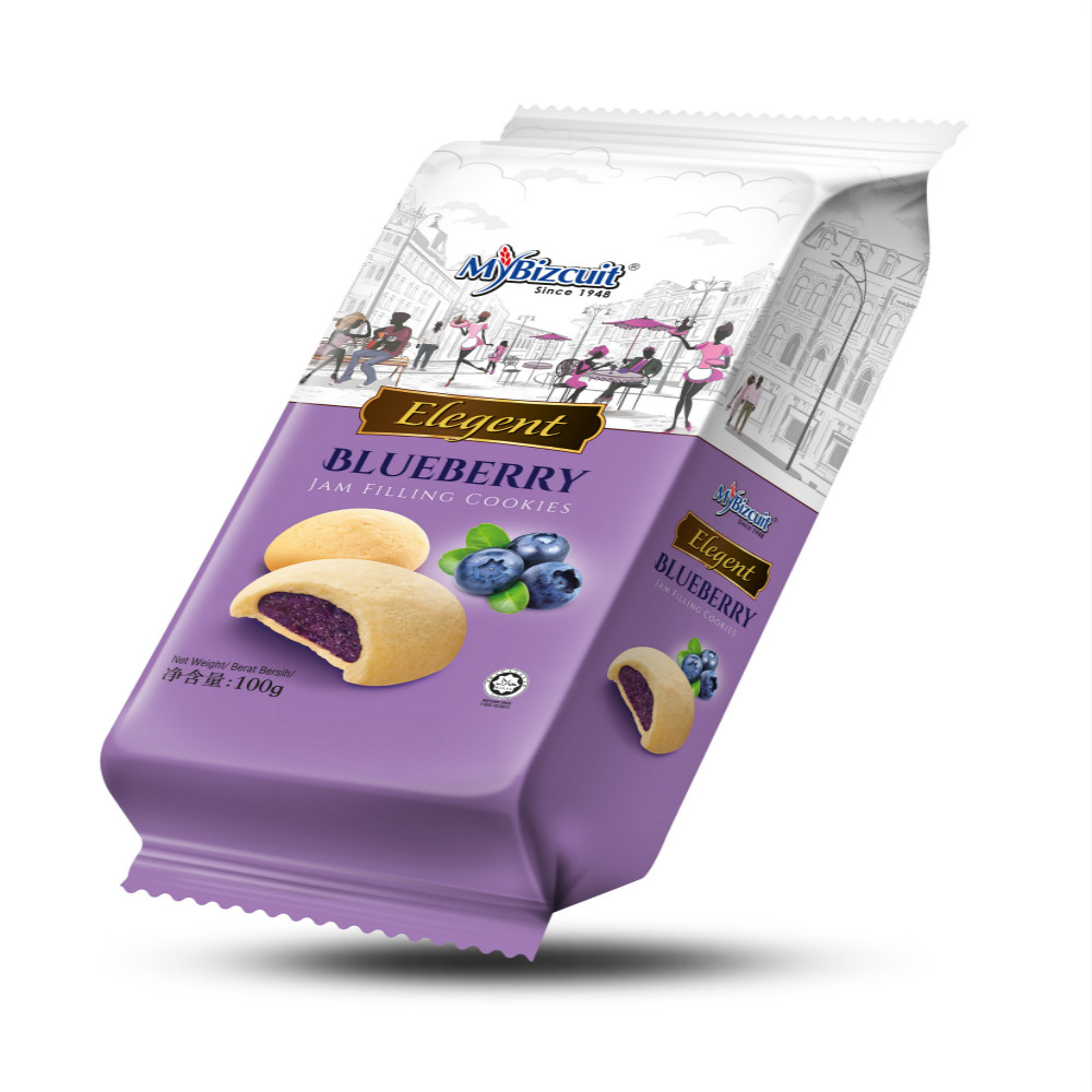 BLUEBERRY JAM FILLING COOKIES 100G(24 Units Per Carton)