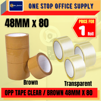 48MM X 80 YARD CLEAR OPP TAPE   TRANSPARENT TAPE   PACKING TAPE   OPP Tape