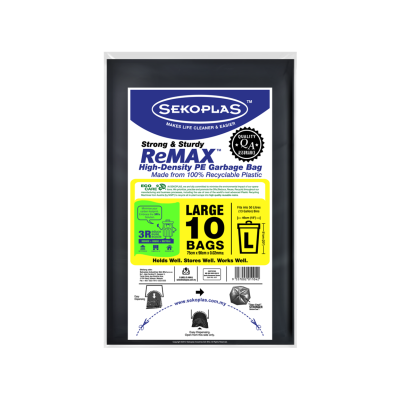 Sekoplas ReMAX HDPE Garbage Bags - L (10 Pcs x 100 Packets)