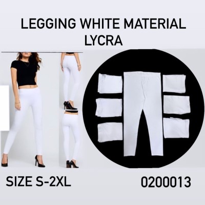 Wholesale Legging - Legging White Colour Material Lycra Elastic 0200013