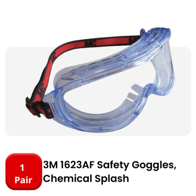 3M 1623AF SAFETY GOOGLES - CHEMICAL SPLASH