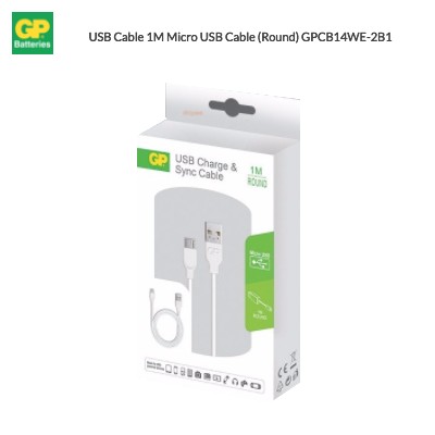 GP USB Cable 1M Micro USB Cable (Round) GPCB14WE-2B1 (1 Units Per Outer)