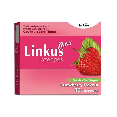Herbion Linkus Sugar-Free Cough Lozenges Strawberry Flavor 18s (Tidak Mengandungi Gula)