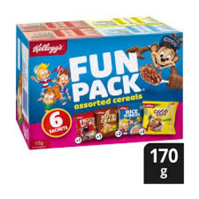 KELLOGGS FUN PACK (ASSORTED CEREALS) 170G X 10