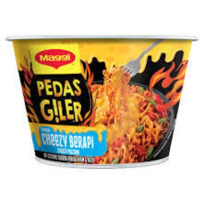 Maggi Bowl Pedas Giler Cheezy Berapi 94g x 12