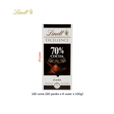 LINDT Excellence Dark 70% 100g (120 Units Per Carton)