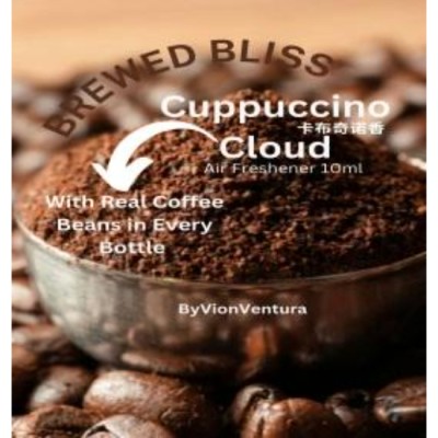 Brewed Bliss Cappuccino Cloud Air Freshner 10ml with Real Coffee Beans in Every Bottle x 30