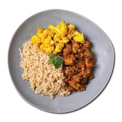 Rendang Chicken with Brown Rice and Curry Roasted Cauliflower - LARGE (440 G)