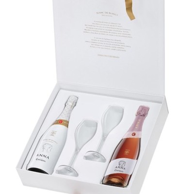 Anna de CODORNIU Gift Pack (Blanc+Rose+2 Glass)  SET