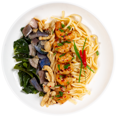 Honey Miso Prawn with Aglio Olio Linguine and Saut Veggie - REGULAR (360G)