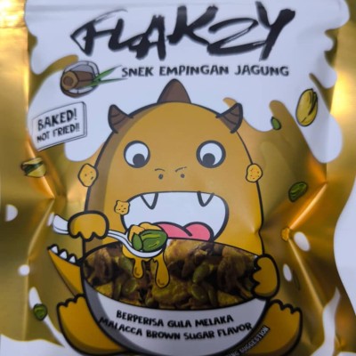 FLAKZY GULA MELAKA FLAVOR CORNFLAKES SNACKS - HALAL -VIRAL DAN SEDAP! 55 GRAMS