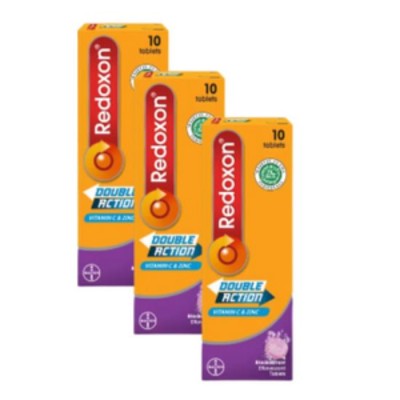 (SET OF 3) BAYER REDOXON TRIPLE ACTION EFFERVESCENT ORANGE TAB 10'S