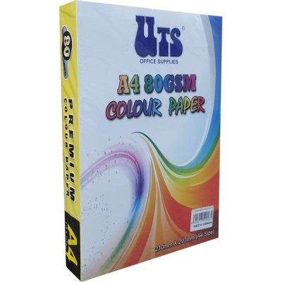 UTS A4 80GSM Premium Colour Paper Yellow (CS 160) (210MM X 297MM)