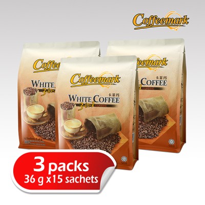 Coffeemark White Coffee 3 in 1 - Classic  15s x 36g ( Bundle of 3 )