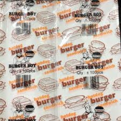 Burger Wrapping Paper 100pcs [KLANG VALLEY ONLY]