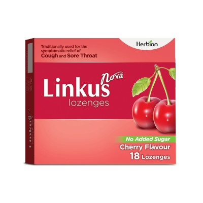 Herbion Linkus Sugar-Free Cough Lozenges Cherry Flavor 18s (Tidak Mengandungi Gula)