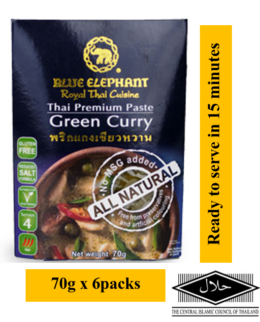 BLUE ELEPHANT GREEN CURRY PASTE 70G X 6