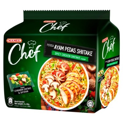 Mamee Chef Spicy Chicken Shiitake 8 x (82g x 4's)