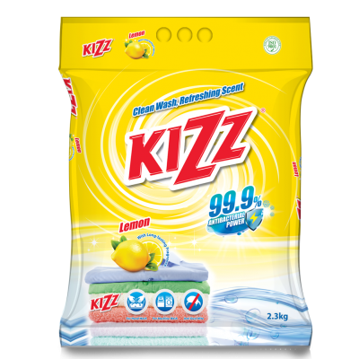Kizz Detergent Powder (Lemon) 6 x 2.3kg (6 Units Per Carton)