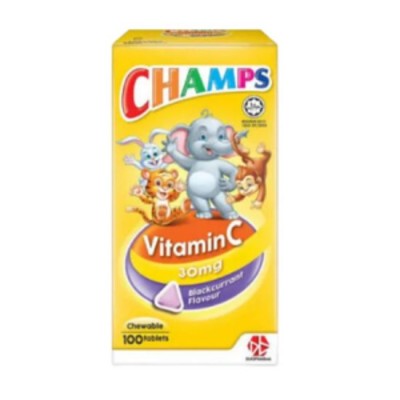 CHAMPS VITAMIN C BLACKCURRANT 30MG 100'S