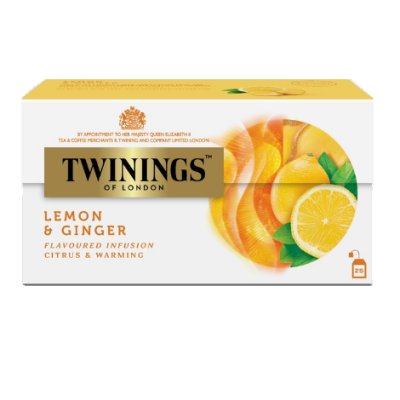 Twinings Lemon & Ginger Flavoured Infusion (25's x 2gm box)