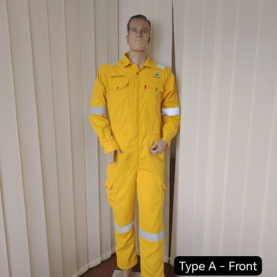 KAWALAN API PYROSUIT NOMEX IIIA, YELLOW COVERALL, TYPE A (SIRIM-DOSH)