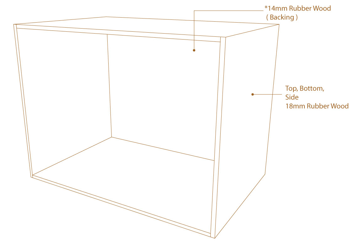 Rubber Wood Carcass 900mm*600mm*710mm (45kg)