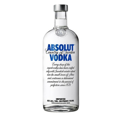 ABSOLUTE VODKA 750ML x 12