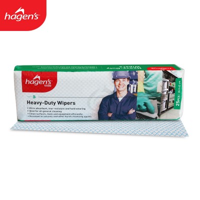 Hagen's VX80 Heavy Duty Wipers (Green) (ctn x 10pkt x 25pcs)