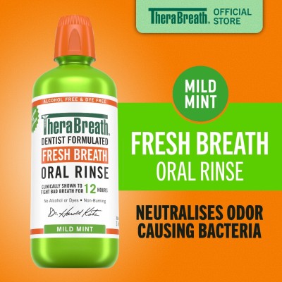 TheraBreath Fresh Breath Mouthwash - Mild Mint 473ml x 12