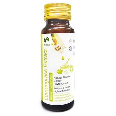 Natural Asian Gourmet Beverage or Bakery Ingredient, Natural Flavor, Natural Color of Lemongrass Extract Liquid Concentrate (60g) (12 Units Per Carton)