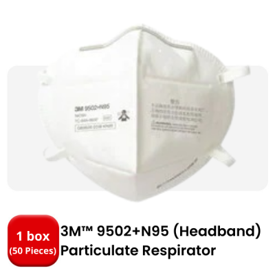 3M 9502+ N95 PARTICULATE RESPIRATOR - HEADBAND TYPE (50 PIECES per BOX)