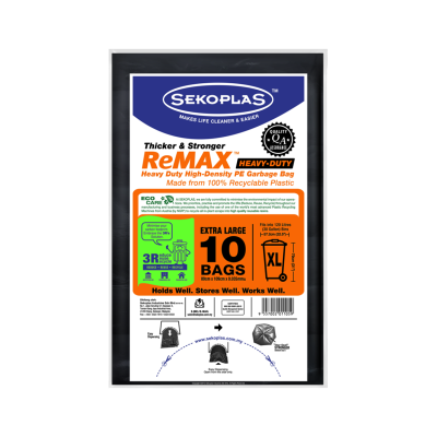 Sekoplas ReMAX HDPE Garbage Bags - XL (10 Pcs x 60 Packets)