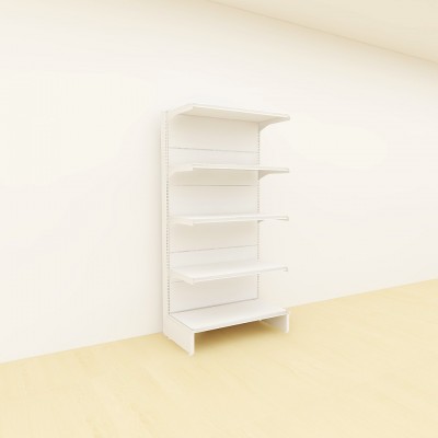 Premium Retail Display Shelves End Unit  2100 H x 900L x 505 D (White)