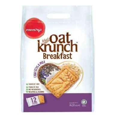 Munchys oat krunch breakfast chia seeds and milk biscuits 384g x 12