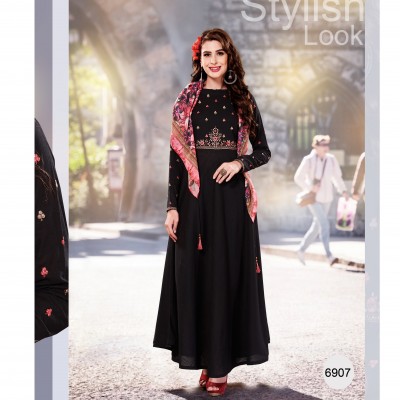 Indian Long Gown - Black