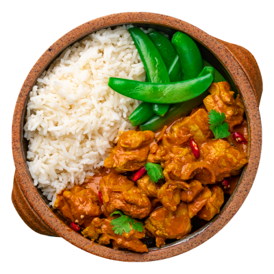 Butter Chicken, Stir-Fried Sugar Snap Peas and Coconut Basmati Rice - LARGE (440 G)