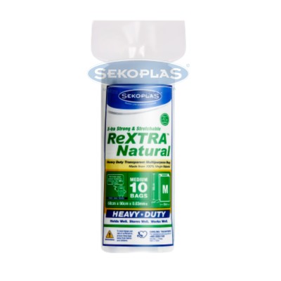 Sekoplas ReXTRA Heavy Duty Transparent Multipurpose Bag - M (10 Pcs x 30 Rolls)