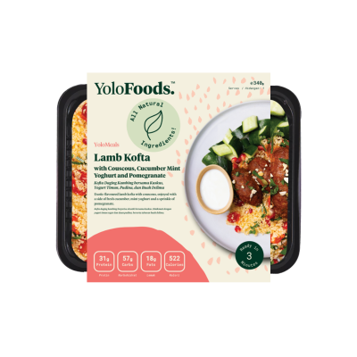 Lamb Kofta with Couscous, Cucumber Mint Yoghurt and Pomegranate - REGULAR (340 G)