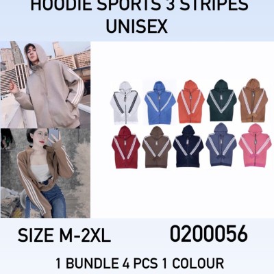 Wholesale Hoodie - Sports Hoodie 3 Stripes (Unisex) 0200056