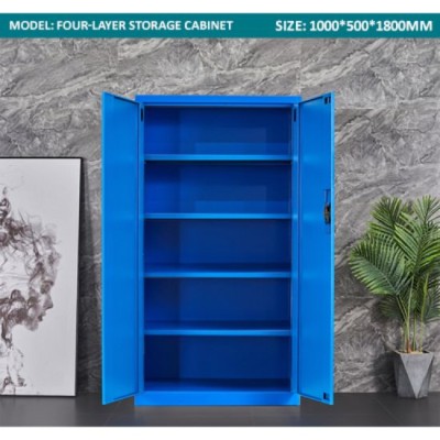 Heavy-duty Metal Tool Cabinet - Four-layer storage cabinet