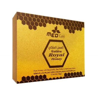 Med Care Golden Royal Honey VIP 10g X 24 Sachets, Wooden Box (240g Per Unit)