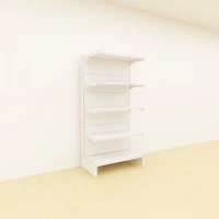 Premium Retail Display Shelves End Unit 1800 H x 900L x 505 D (White)