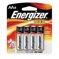 ENERGIZER Alkaline Battery Size AA, Pack 4