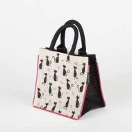 # AB 45 - TOSSA Jute Gift Bag Cats print (50 Units Per Carton)